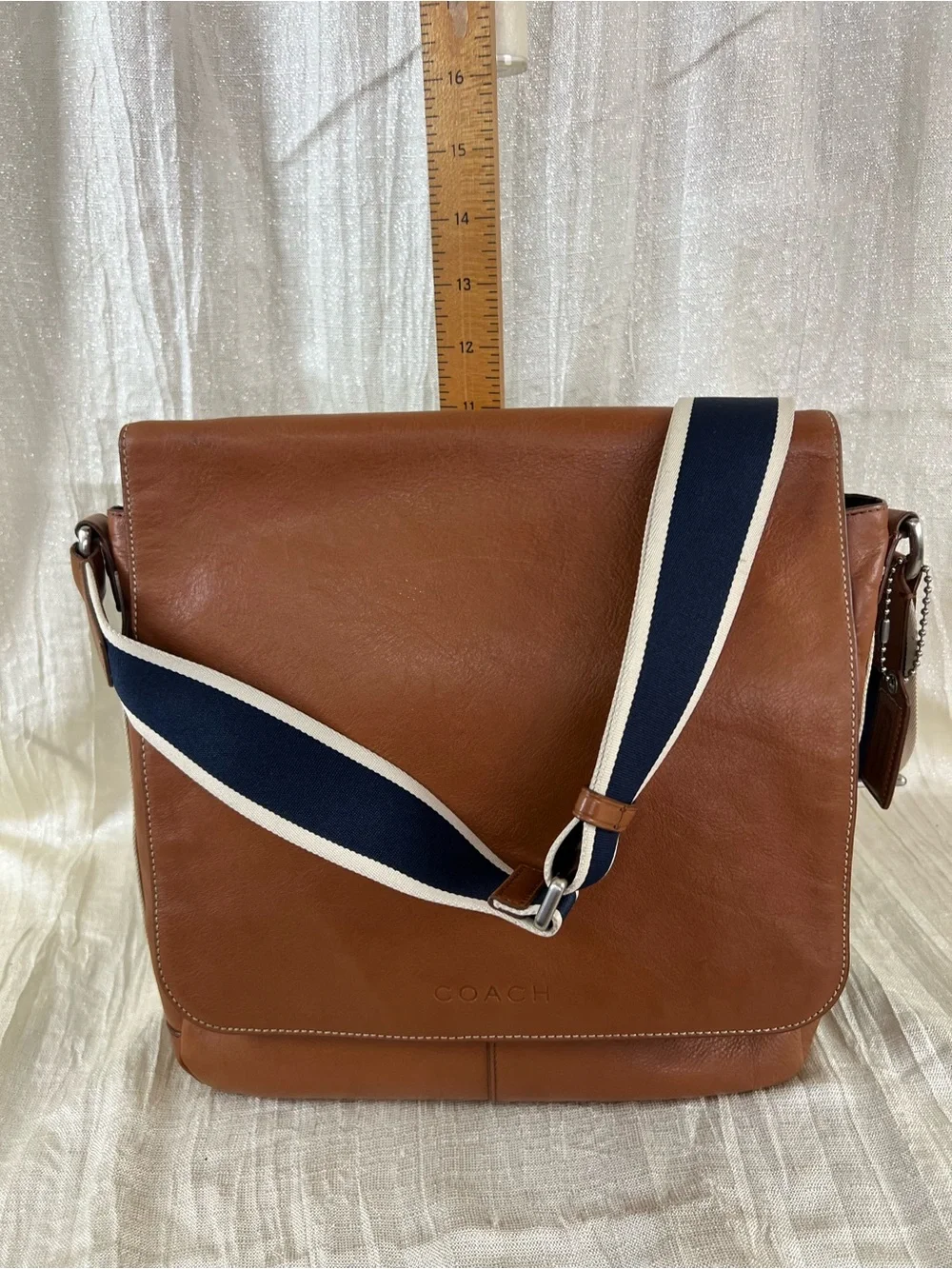 Coach F70655 Leather Messenger Bag Brown Laptop Crossbody Commuter VGUC